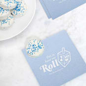 "Custom This Is How We Roll Napkin, cocktail size, set of 100" - Party Napkins in blue by ForYourParty