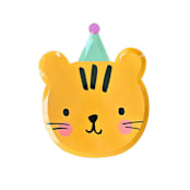"Little Celebrations Tiger Large Plates - Set of 8" - Party Plates and Bowls in yellow by Jollity and Co