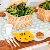 "Little Celebrations Tiger Large Plates - Set of 8" - Party Plates and Bowls in yellow by Jollity and Co