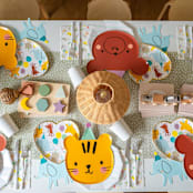 "Little Celebrations Tiger Large Plates - Set of 8" - Party Plates and Bowls in yellow by Jollity and Co