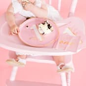 "Pink Onederland Dinner Plates - Pack of 8" - Party Plates and Bowls in pink by Jollity and Co