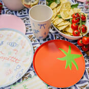 "Le Dinner Tomato Dessert Plates - Set of 8" - Party Plates and Bowls in red by Jollity and Co