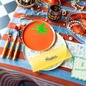 "Le Dinner Tomato Dessert Plates - Set of 8" - Party Plates and Bowls in red by Jollity and Co