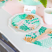 "Tropicale Small Plates" - Party Plates and Bowls in green by Jollity and Co