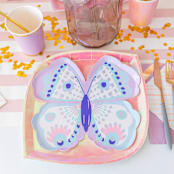 "Flutter Large Plates - Pack of 8" - Party Plates and Bowls in purple by Jollity and Co