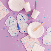 "Flutter Large Plates - Pack of 8" - Party Plates and Bowls in purple by Jollity and Co