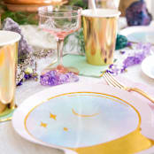 "Fortune Teller Ball Dinner Plates - Set of 12" - Party Plates and Bowls in purple by Jollity and Co