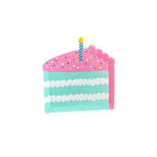 "It's A Birthday Cake Slice Canapé Plates - Set of 8" - Party Plates and Bowls in multicolor by Jollity and Co
