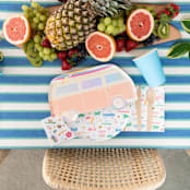 "Surf's Up "Surf Van" Large Plates - Set of 8" - Party Plates and Bowls in multicolor by Jollity and Co
