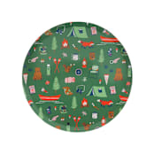 "Camp Explorer Camp Pattern Large Plates - Set of 8" - Party Plates and Bowls in multicolorassorted-colors by Jollity and Co