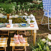 "Camp Explorer Compass Small Plates - Set of 8" - Party Plates and Bowls in blue by Jollity and Co