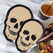 "Gold Skull Dinner Plates - Set of 8" - Party Plates and Bowls in gold by Jollity and Co