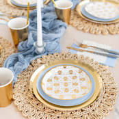 "Shades Gild Dinner Plates - Set of 8" - Party Plates and Bowls in gold by Jollity and Co