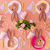 "Chocolate Bunny Dinner Plates - Set of 8" - Party Plates and Bowls in brown by Jollity and Co