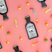 ""Poison" Bottle Canapé Plates - Set of 8" - Party Plates and Bowls in black by Jollity and Co