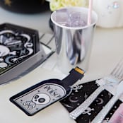""Poison" Bottle Canapé Plates - Set of 8" - Party Plates and Bowls in black by Jollity and Co