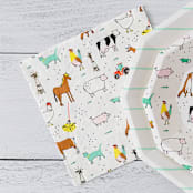 "On the Farm Small Plates - Pack of 8" - Party Plates and Bowls in multicolor by Jollity and Co