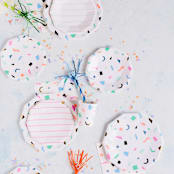 "Happy Everything Small Plates" - Party Plates and Bowls in multicolor by Jollity and Co