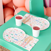 "Surf's Up Large Plates - Set of 8" - Party Plates and Bowls in multicolor by Jollity and Co