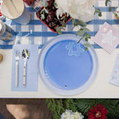 "Le Dinner Blueberry Dessert Plates - Set of 8" - Party Plates and Bowls in blue by Jollity and Co