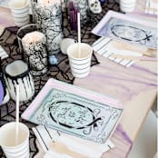 "Spellbound Large Plate- Set of 8" - Party Plates and Bowls in silver by Jollity and Co