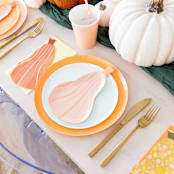 "Gourd Dessert Plates - Set of 8" - Party Plates and Bowls in multicolor by Jollity and Co
