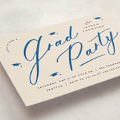 "Celebrate the Grad" - Graduation Party Invitations in Azure by Louise Kay - Detail