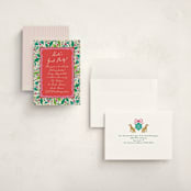 "Whimsical Hand Illustrated Crest" - Graduation Party Invitations in Peony by Jackie Crawford - Assembled