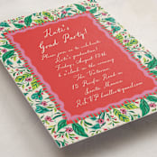 "Whimsical Hand Illustrated Crest" - Graduation Party Invitations in Peony by Jackie Crawford - Detail