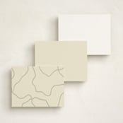 "Corner Block" - Personalized Stationery Cards in Cream by Robert and Stella - Back of Card Options