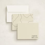 "Corner Block" - Personalized Stationery Cards in Cream by Robert and Stella - Assembled