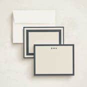 "Tailor" - Personalized Stationery Cards in Slate by Megan Davis - Assembled