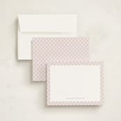 "Checks" - Personalized Stationery Cards in Lilac by Megan Cash - Assembled