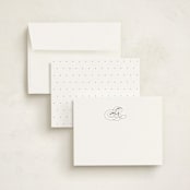 "simple monogram" - Personalized Stationery Cards in Porcelain by Lori Wemple - Assembled