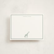 "Safari Toile" - Personalized Stationery Cards in Palm by Jenna Holcomb - Front