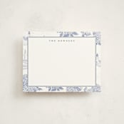 "Coastal Toile" - Personalized Stationery Cards in Periwinkle by Jenna Holcomb - Front