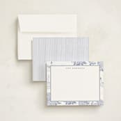 "Coastal Toile" - Personalized Stationery Cards in Periwinkle by Jenna Holcomb - Assembled
