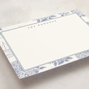 "Coastal Toile" - Personalized Stationery Cards in Periwinkle by Jenna Holcomb - Detail