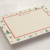 "Ski Time" - Personalized Stationery Cards in Sage by Jen Ramsey - Detail