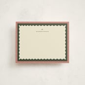"gingham layers" - Personalized Stationery Cards in Cranberry by Ellen Schlegelmilch - Front