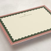 "gingham layers" - Personalized Stationery Cards in Cranberry by Ellen Schlegelmilch - Detail