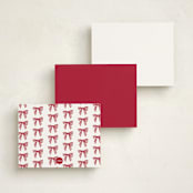 "Stamped with a Bow" - Personalized Stationery Cards in Candy Cane by Mere Paper - Back of Card Options
