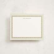"Woven Pine" - Personalized Stationery Cards in Pine by Bayberry Kate - Front