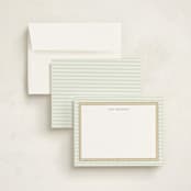 "Woven Pine" - Personalized Stationery Cards in Pine by Bayberry Kate - Assembled