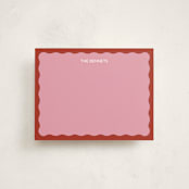 "Color Wave" - Personalized Stationery Cards in Raspberry by Helena Vitto - Front