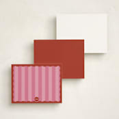 "Color Wave" - Personalized Stationery Cards in Raspberry by Helena Vitto - Back of Card Options