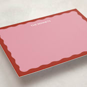"Color Wave" - Personalized Stationery Cards in Raspberry by Helena Vitto - Detail