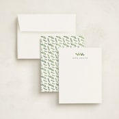 "Fern" - Personalized Stationery Cards in Coal by Brianne Larsen - Assembled