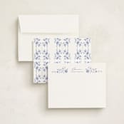 "Posies" - Personalized Stationery Cards in Marine by Susan Zinader - Assembled
