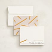 "Classroom Notes" - Personalized Stationery Cards in Sunflower by Poised Avenue - Assembled